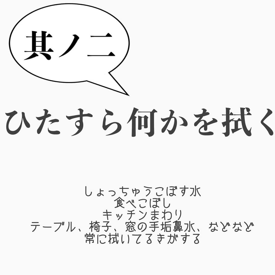 mamamizu.32さんのインスタグラム写真 - (mamamizu.32Instagram)「集めて拾って拭いてがエンドレス﻿ ﻿ ﻿ ﻿ 毎日思う、毎日これ何回やるのかと🤣﻿ ほぼかがんでるよね（笑）﻿ 子供が転ばないように何かを拾い続け、﻿ ママは子供産んだダメージと日頃の﻿ 名も無き家事で腰を痛めやすいのと﻿ 猫背になりやすいから、﻿ ママのみんなは身体大事にしましょう🥺✊🏻﻿ ﻿ ﻿ ﻿ ﻿ 掃除という名には収まらない﻿ 名も無き家事でした♡﻿ ﻿ ﻿ ﻿ ﻿ ﻿  #名も無き家事 #本日もお疲れ様でした  #子育てあるある #終わりがない  #でも #そんな毎日が幸せ」1月16日 19時12分 - _____.m32yy