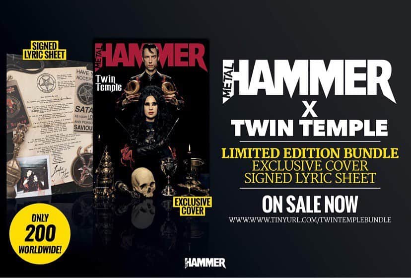 METAL HAMMERのインスタグラム：「We’ve teamed up with @twintemple for this limited edition bundle, featuring an exclusive alternate cover and a hand-signed lyric sheet! Only 200 worldwide. Order via tinyurl.com/TwinTempleBundle (link in our bio) #TwinTemple」