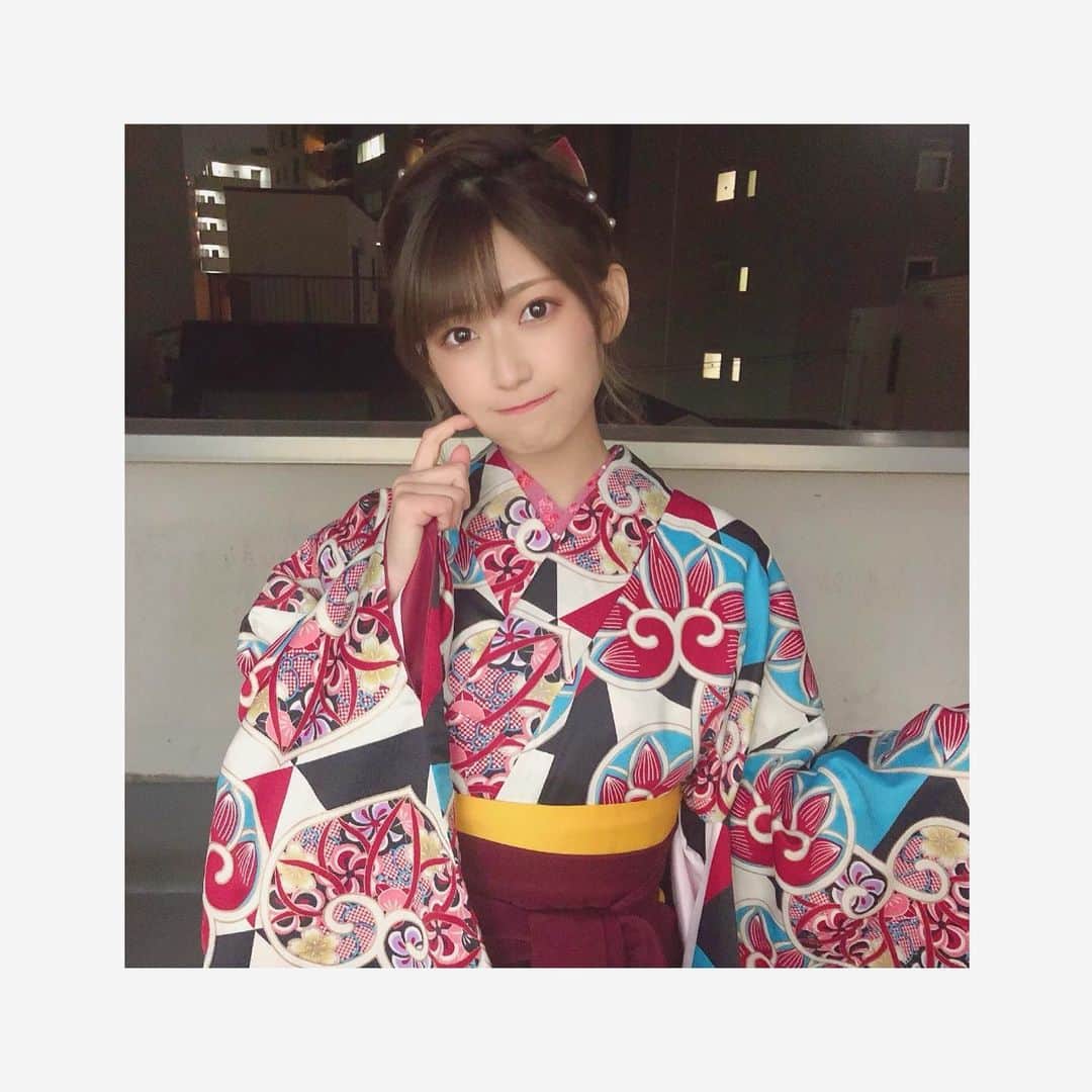 朝日花奈のインスタグラム：「#朝日花奈 #着物 #着物レンタル #浅草着物レンタル #袴  #浅草 #asakusa #kimono #着物ヘア #ミディアムヘア #ミディアムヘアアレンジ」