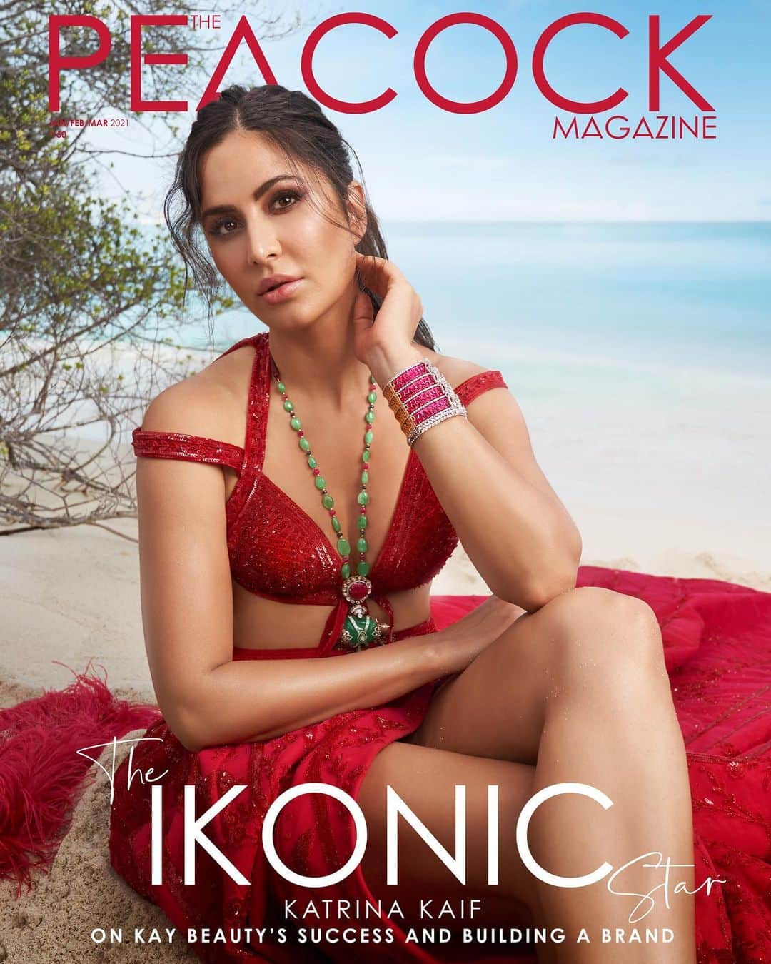 カトリーナ・カイフのインスタグラム：「Cover shoot for Peacock magazine ⭐️ with Kay beauty 💄  @thepeacockmagazine_ in #maldives #falgunishanepeacock @falgunipeacock @shanepeacock 📷 @vishwaphotographyofficial  👩‍🏫Creative direction and styled by @nupurmehta18 @n2root  💄 Make up by @danielcbauer using Kay beauty @kaybykatrina 💁🏻‍♀️Hair by @georgiougabriel  👗 Wardrobe @falgunishanepeacockindia  👠 Shoes by @louboutinworld  🇲🇻 Location @discoversoneva  🎥 Video by  @kanakaksharma  • Production -FSP Productions」