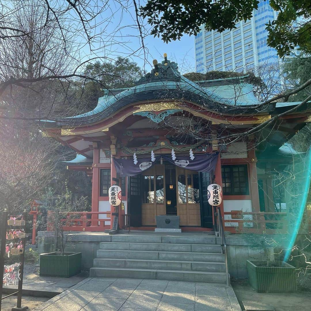 鷹木信悟さんのインスタグラム写真 - (鷹木信悟Instagram)「吉日の本日は芝東照宮へ⛩ 御神木と東京タワーのコラボ✨🗼✨ よーし❗️明日から張り切っていくぜ...🙏 #prowrestler」1月16日 23時59分 - takagi__shingo