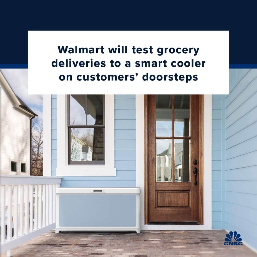 CNBCさんのインスタグラム写真 - (CNBCInstagram)「Walmart already drops off groceries to customers’ doors and in some cities, it puts them directly inside of their refrigerator.⁠ ⁠ But company said this week that it will soon test another convenient approach: Deliveries to a smart cooler on customers’ front porch or near their doorstep. ⁠ ⁠ Starting in the spring, the big-box retailer said it will kick off a pilot in its hometown of Bentonville, Arkansas. It will provide participating customers with a temperature-controlled smart cooler that’s called a HomeValet. The cooler will be placed outside of their home, allowing for secure and contact-free grocery deliveries around the clock. The retailer doesn’t yet have plans for 24-7 deliveries, however.⁠ ⁠ Full details at the link in bio.」1月17日 0時20分 - cnbc