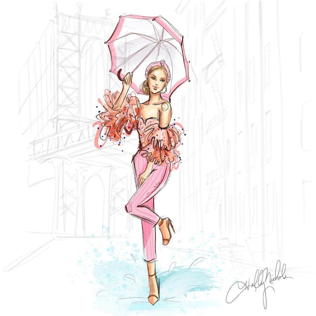 Holly Nicholsさんのインスタグラム写真 - (Holly NicholsInstagram)「Rainy Saturday ☔️ 📸: @blaireadiebee  #digitalillustration #fashionillustration」1月17日 0時32分 - hnicholsillustration