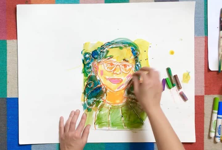 のインスタグラム：「Get creative as a family and check out our free collection-inspired art projects, perfect for kids of all ages. This activity explores a mixed media technique inspired by Beauford Delaney’s portrait of author and civil rights activist James Baldwin. Make your own with the downloadable project sheet. Link in bio.  Artwork by @chloepinero」