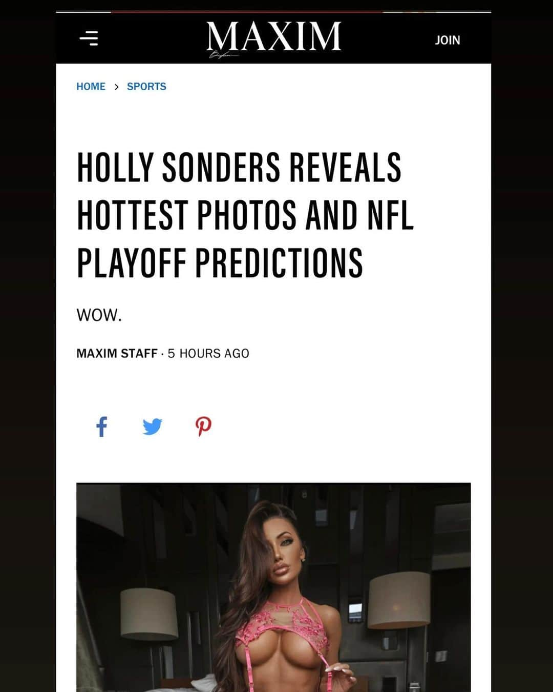 ホーリー・ソンダーズさんのインスタグラム写真 - (ホーリー・ソンダーズInstagram)「Check out my Top 5 NFL predictions for the rest of the season in @maximmag! For the full article click the link in my bio #maxim #bossbabe」1月17日 1時27分 - holly.sonders