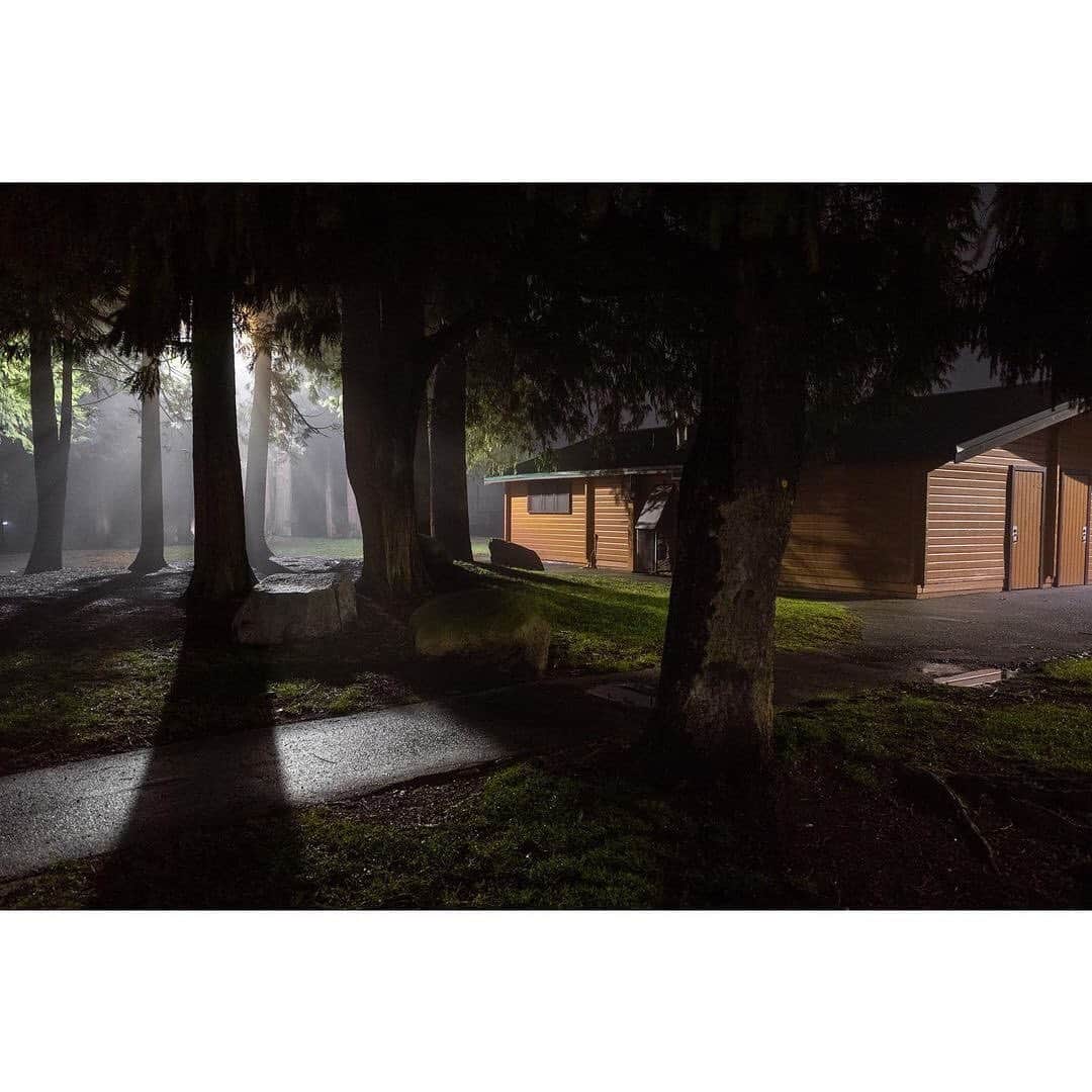 Ricoh Imagingのインスタグラム：「Posted @withregram • @bigheadtaco Wandering around at night waiting for the fog to roll in. Having a camera this powerful and yet so compact is nothing new for @ricohpentax GR shooters . Captured with the GR III in the middle of the night. 1/5th sec f/2.8 @ ISO 1600. I went as low as .4 sec hand held and the images were still sharp. Burnaby Heights Park, North Burnaby . . #RicohGR3 #GRsnaps . . . . . .  #burnaby #northburnaby #yvr #nightphotography #cinematic #onthestreets #streetphoto #ricohGR #ricohgriii #fog #foggy #foggynight @ricoh_gr_official @pentax.jp @ricohcanada @hellobc #hellobc」
