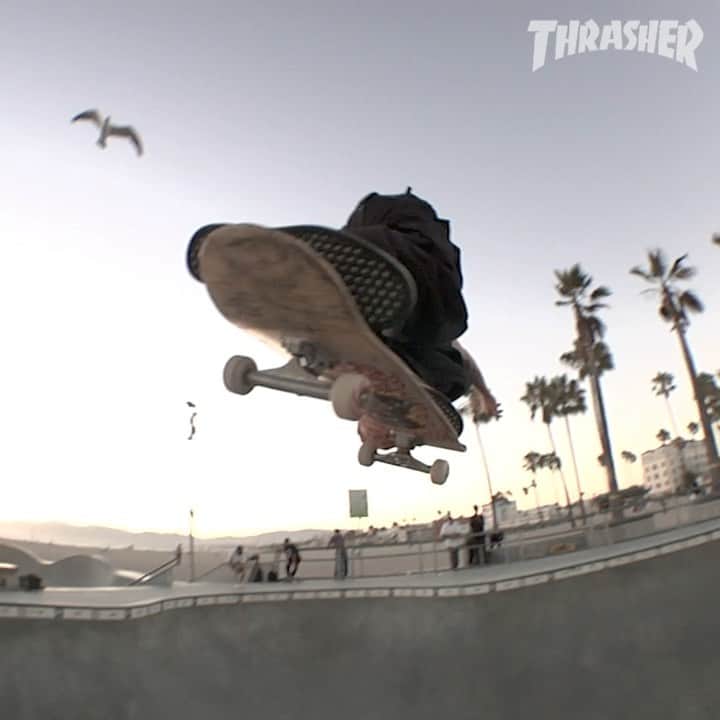 スラッシャーのインスタグラム：「👉🏾 @freedometoskate PART 1 starring @pedrobarrossk8 & @geoffrowley is LIVE on all Thrasher channels 📡」