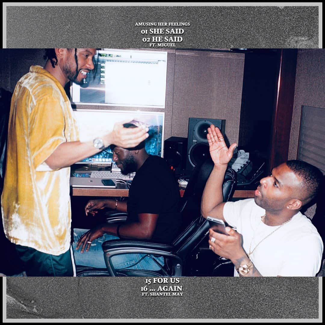 ミゲルのインスタグラム：「My guys just dropped their ep Amuse Her Feelings. Whole project VIBES, I’m on the second song. Thank you for having me my brothers 🙏🏾 @dvsn.  Lmk what you guys think 🔪🌹」