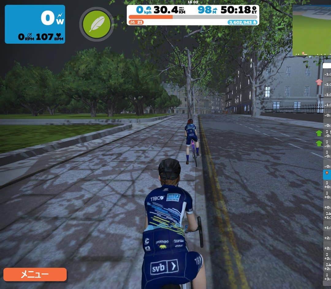 與那嶺恵理のインスタグラム：「New kit on virtual💙 Team camp on @gozwift with @teamtibco_siliconvalleybank 💚 . . This week, we are having team camp on Virtual 💻 Meeting on Zoom, Riding on Zwift 🍊  Actually, I’m pretty weak these kinds of technology stuffs 🙈 but trying to be used them 💪🏻 . . Anyway, happy to have these times with new teammies & staffs 💙and our sponsor companies 💚 . . New normal, post COVID era in 2021💻  . #今日のエリさん　#tibcosvb #tibcofast」