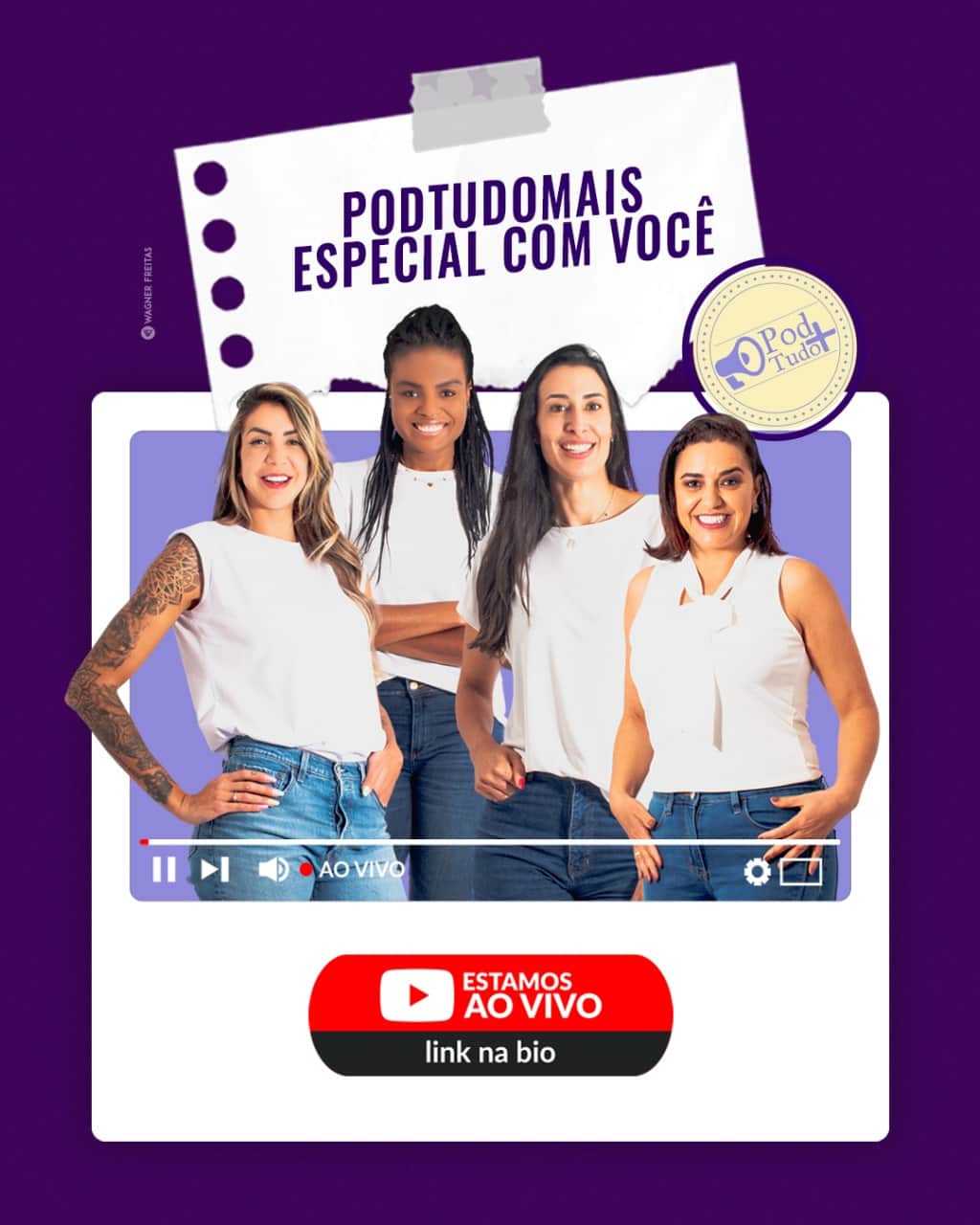 シェイラ・カストロのインスタグラム：「Estamos AO VIVO!! ⠀ O link está disponível na minha BIO e você pode acessar e estar ao vivo conosco. ⠀ Aproveita e faz lá algumas perguntas para gente, vai que respondemos alguma dúvida sua 👀 ⠀ Vem, esse Podtudo+ é especial pra você!! 😍😁 ⠀ Quem seria sua primeira pergunta pra gente?? ⠀ ##sheillacastro #sheilla13 #podtudomais #podcast」