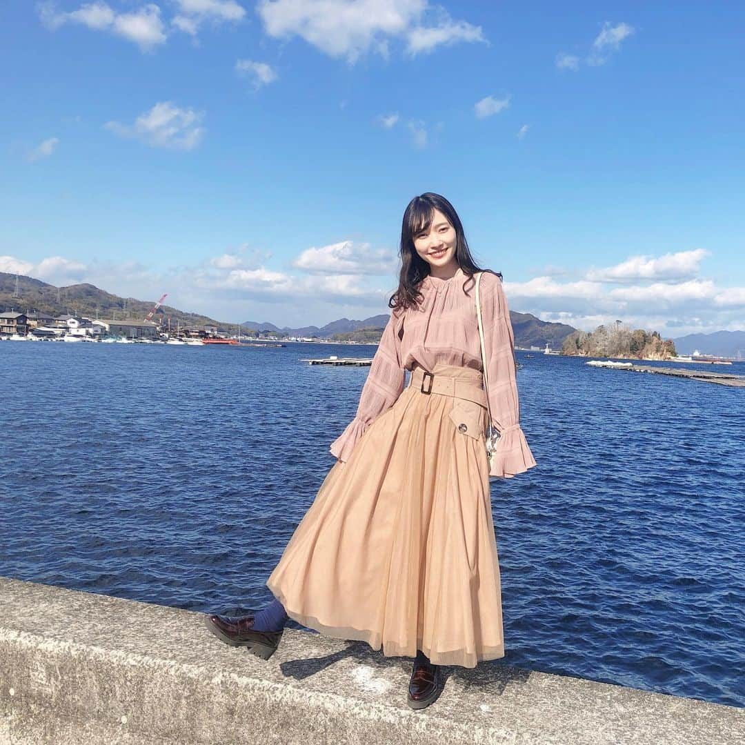 末井櫻子のインスタグラム：「ドライブで江田島へ☺︎ ． ． 天気も良くて気持ちよかった〜 密も回避できて開放的でした☀️ ． ． ランチにずっと行きたかったカフェへ行ってきたので、また載せます♡」