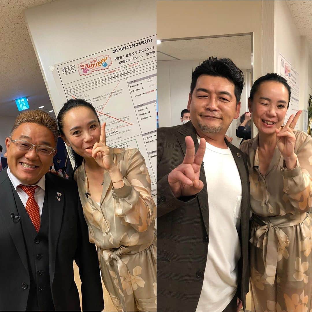 のインスタグラム：「昨夜の番組 『発進！未来クリエイター』  スタジオでもめちゃくちゃ面白かったけど、番組も凄く面白かった✨  こんなしっかりした若者が我が国にいることを宝物に想う。  そして、トップランナーと位置付けられた、隈研吾さん、宮本亞門さん、そして末席の私…この3人が永遠の子供みたいな発言してて、笑けて仕方がなかった。  好きこそものの上手なれ… とにかく好きな事をやり続けることが大切なのかもね。  個人的にはサンドウィッチマンのおふたりと仲良くさせてもらえた事で息子から母ちゃんの株が上がったことが収穫でした😁  そして、母校一条高校に触れられたのも✨  "Lift Off! Future Creators"  It was so interesting in the studio, and the show itself was incredibly interesting, too ✨  I consider it a treasure to have such mature young people in our country.  And positioned as the top runner was Kengo Kuma, with Amon Miyamoto and myself in the last seat....the three of us talked like we were eternal children, and couldn't help but laugh.  You become good at something especially because you like it... So maybe it's just important to continue doing something you like.  Personally, I got along well with the two members of the comedy duo Sandwich-man, and as a mom, having my stock rise with my son was my "harvest". 😁  I was also able to interact with my alma mater, Ichijo High School.  #サンドウィッチマン #村木風海 #宮本亞門 #隈研吾 #一条高校 #天才若者 #sandwichman  #murakikazumi  #amonmiyamoto  #kengokuma  #ichijohighschool  #younggeniuses」