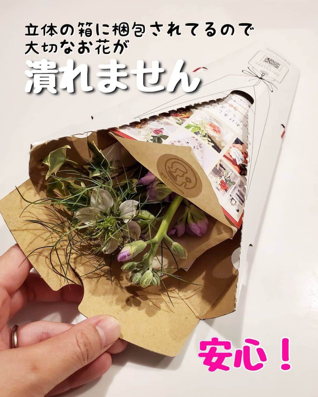 koyukkuma 一条工務店さんのインスタグラム写真 - (koyukkuma 一条工務店Instagram)「• 今週もかわいいお花が届きました💐 • ポストを開けたらお花が届いてる！ このワクワクは何ヶ月経っても変わらず、開ける瞬間が毎回楽しみです❤ • こんな時代なので、わざわざ外へ出てお花を買いに行きたくないな～とか、仕事忙しくてお花屋さんに寄る余裕なんてないって方も、お花屋さんに行く時間あってもお花の選び方が分からない……… • どんな方にも本当にオススメの @bloomeelife のお花の定期便📪 • 丈夫な箱に梱包されてるので、大切なお花が潰れる心配ありません！ • ネットショッピングが多くメール便もよく届くし、母屋と共同のポストなので中で色んな郵便物に揉まれてるけど、お花が潰れてたことはありません👌 • お花の名前カードも付いてるし、活力剤も入れてくれてるので、お花を枯らしちゃう心配もないし初心者さんでも長く楽しめます🎵 • 初回のお花お届けが無料になるクーポンがあるので、使ってくださいね🤲 • ■クーポンコード：kuma ■有効期限：2021年1月31日 • #bloomeelife #ブルーミーライフ #花サブスク #PR」1月17日 11時07分 - kumasan_ismart