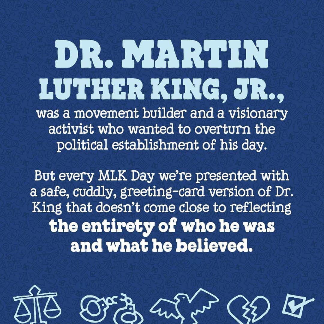 Ben & Jerry'sのインスタグラム：「Tomorrow is Dr. Martin Luther King Jr. Day, and we're digging into some of the lesser-known parts of King's work. Like these 5 quotes that are still incredibly relevant in 2021. Link in bio! #MLKDay」