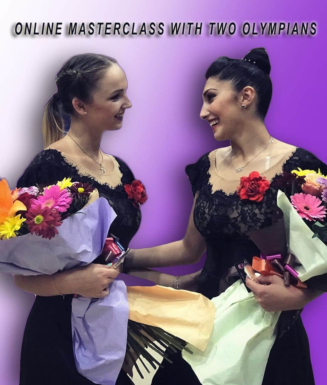 マリナ・デュランダのインスタグラム：「🎉We are so happy to announce that we are lounching our 1st online Master classes together. Save the date: February 6-7  ℹ️ https://forms.gle/YBzh5s5dNorffqSB7  About the Online Masterclass ⚠️Sarurday 6th February: 2.5 hours of Online Training with Marina and Varvara including Warm up, Waves, Conditioning, Hoop and Ribbon technique and ADs!   ⚠️Sunday 7th February: 2.5 hours of Online Training with Marina and Varvara including Specific exercises for improvement of Balances and Pivots, Ball and Clubs techniqye and ADs!  You can find all the information and register via the link in the head of our profiles mine and@barbara_filiou !Don’t miss the opportunity to train with two Olympians 🎉😉」