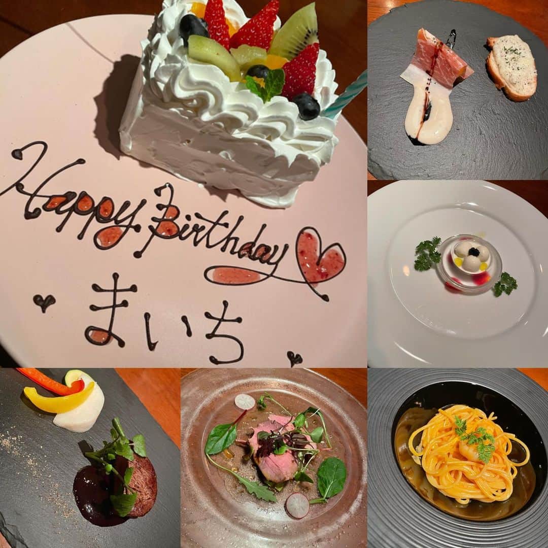 まいちのインスタグラム：「すきぷ😗 ･ ･ ･ ･  ･ わたちの誕生日会第2弾をしてくれた💕いーちゃんがオシャンなとこセッティングしてくれて大人女子会的な感じで楽しかった☺️❤️❤️2人とも本当にありがとう!!大好きすぎるぅう\(°Д° )/✨✨✨ #dinner  #小倉グルメ  #小倉ディナー  #福岡グルメ  #surprise  #マリコグランクリュ  #birthdayplate」