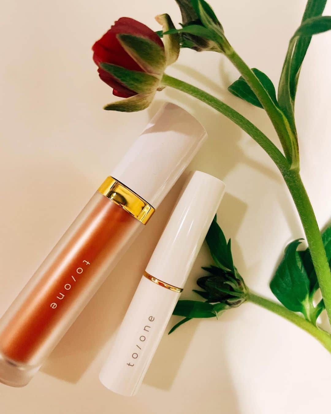 のインスタグラム：「@cosmekitchen さんで購入した @toonecosmetics のフェイストリートメントスティック＆リキッドアイシャドウ✨  アイシャドウは、テラコッタカラーで可愛い＋乗りが良き‼️  フェイストリートメントスティックは、肌がしっとりするから今の時期にぴったり‼️  と、 cosme好きの娘が教えてくれました💚」