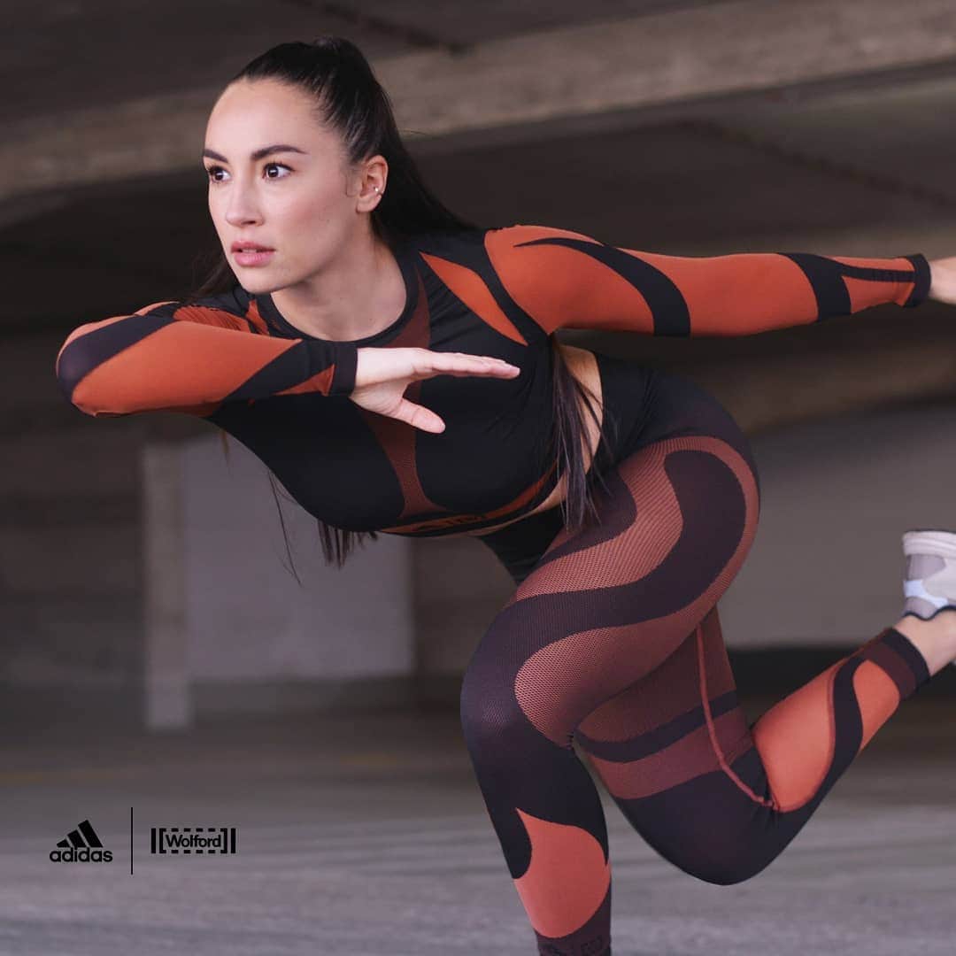 のインスタグラム：「Move your body. Dance. Jump. Have fun!! adidas X Wolford Capsule Collection. 🤩😎 👉🔗 in bio  @christina_bohle 📷 @adas_photography  #adidasXwolford #capsulecollection #collabs #twoisbetterthanone」