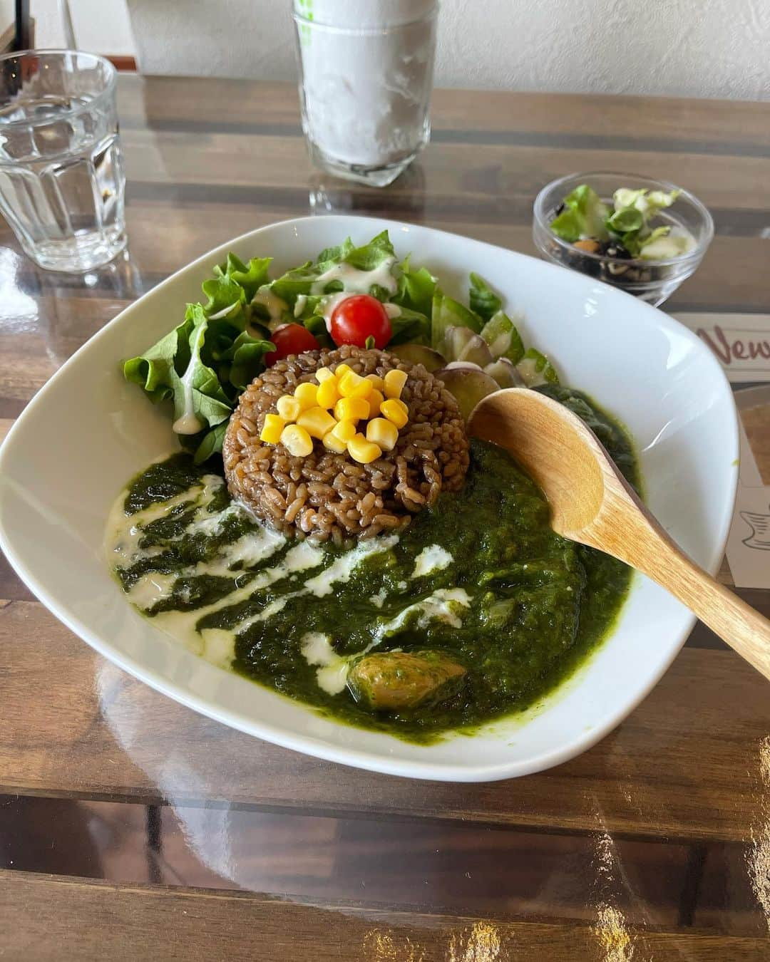 柴崎貴広さんのインスタグラム写真 - (柴崎貴広Instagram)「13.green world cafe  みどりのカレー  初めての行きました！ 色々なみどり色のメニューがありました！ これから行く機会が増えそうな予感✨   #greenworldcafe  #稲城市  #京王よみうりランド駅  #稲城をめぐるカレースタンプラリー2020   #みどりのカレー」1月17日 21時06分 - shibasaki26