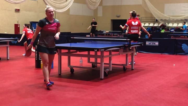 ヤナ・ノスコワのインスタグラム：「Первый сбор 2021☑️ Спасибо за видео @bm_table_tennis_club」
