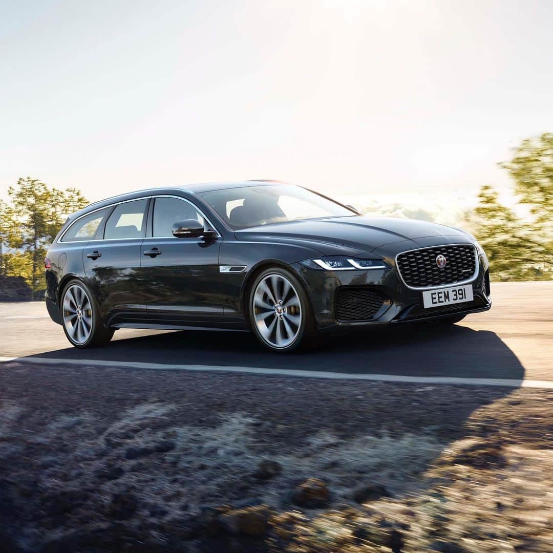 Jaguarのインスタグラム：「The business class seat you've been waiting for. Available with petrol, diesel or mild-hybrid engines, search 'Jaguar XF Sportbrake' to explore our luxury, efficient estate.   #Jaguar #XFSportbrake #NewXF #XF #Premium #Luxury #Performance #Sport #Estate #MHEV #Hybrid #AWD #ElectricCars #Technology #CarsofInstagram #CarsWithoutLimits #InstaCar」