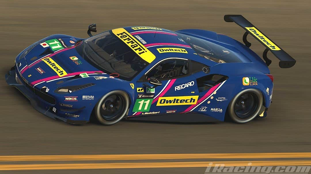 脇阪寿一さんのインスタグラム写真 - (脇阪寿一Instagram)「『Owltech Ferrari 488 GTE』  ASSO MOTOR SPORTS e-SPORTS TEAMが iRacing で使用するマシン。  HiMA RACiNG KiWAMi しーなありささんの作品です👍  皆さんもマシンのカラーリングを依頼される際はしーなありささんまで✋️  https://www.himaracing.com/  #iracing #assomotorsports #esportsteam #ferrari #488gte  #owltech #kmr #shinjichannel  #himaracingkiwami」1月17日 22時24分 - juichiwakisaka