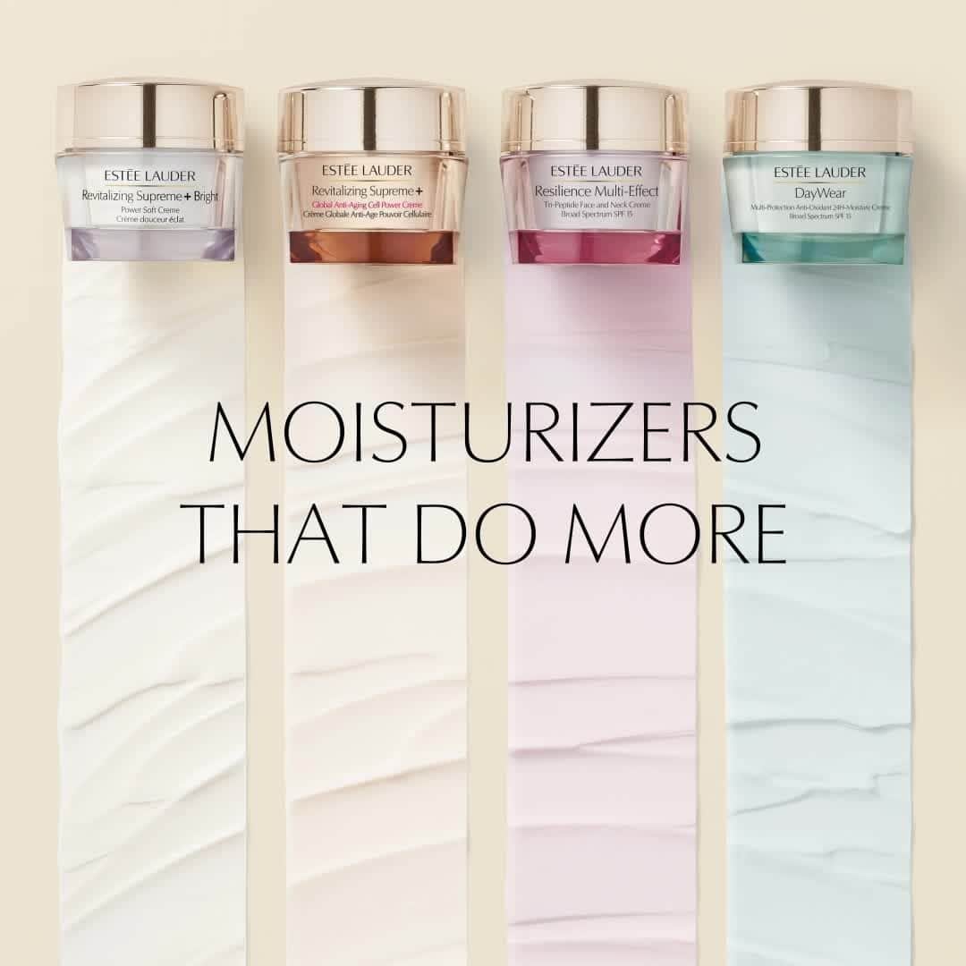 のインスタグラム：「Double tap if you're rewatching this #OddlySatisfying swatch video all day 😍 Tell us which of our #EsteeMoisturizers is your favorite below ⬇」