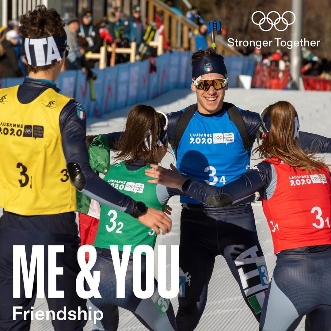 オリンピックさんのインスタグラム写真 - (オリンピックInstagram)「Friendship is the biggest victory.  The Italian biathlon team embrace each other in celebration of their mixed relay victory at the Lausanne 2020 Winter Youth Olympic Games.   #StrongerTogether #Lausanne2020 #Friendship」1月17日 22時58分 - olympics