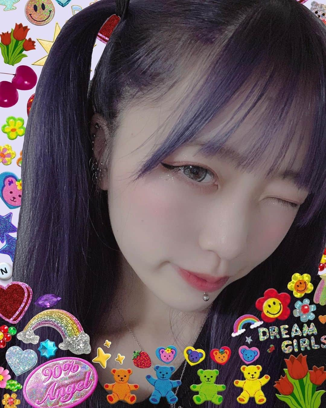 冬野あゐくのインスタグラム：「ァゲ⤴︎︎︎🌈ァゲ⤴︎︎︎😈パリナィ💫💖」