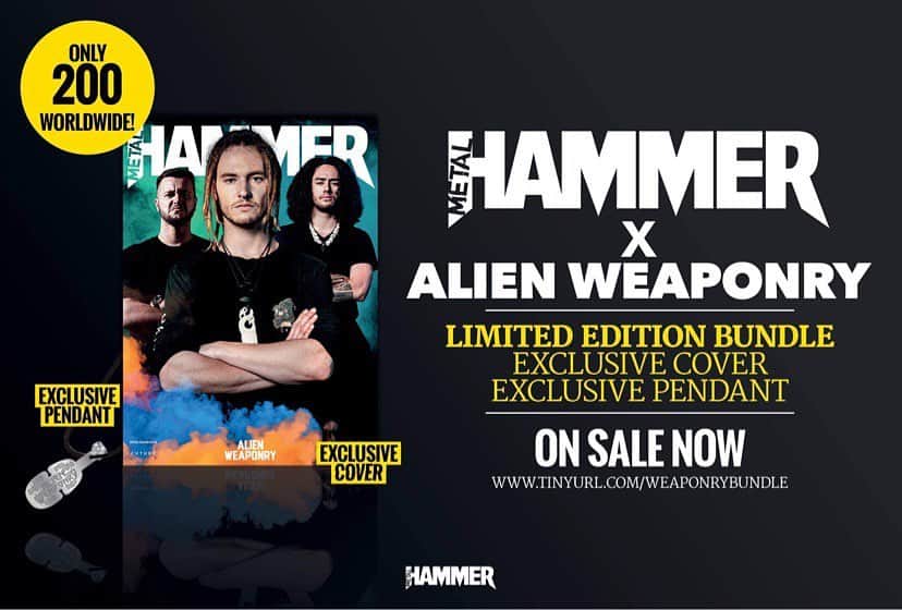 METAL HAMMERのインスタグラム：「Metal Hammer have teamed up with @alienweaponry for this limited edition bundle, featuring an alternate cover and exclusive pendant. On sale now via tinyurl.com/WeaponryBundle (link in bio) #AlienWeaponry」