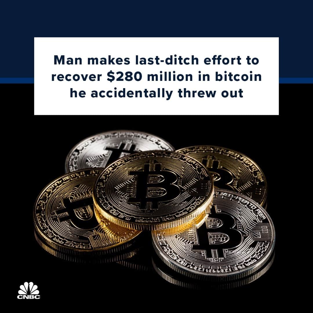 CNBCさんのインスタグラム写真 - (CNBCInstagram)「Oops. 😬⁠ ⁠ A British man who accidentally threw out a hard drive with a trove of bitcoin on it is once again urging local city officials to let him search for it in a landfill site. James Howells from Newport, Wales, said he discarded the device while clearing out his home in 2013. He claims he had two identical laptop hard drives, and that he mistakenly put the one containing the cryptographic "private key" needed to access and spend his bitcoins in the trash.⁠ ⁠ After all these years, Howells is still confident he'd be able to recover the bitcoin. Though the external part of the hard drive may be damaged and rusted, he believes the glass platter inside may still be intact. Howells says he had 7,500 bitcoins which, at today's prices, would be worth more than $280 million. ⁠ ⁠ Full story at the link in bio. (With @Fang)」1月18日 12時30分 - cnbc