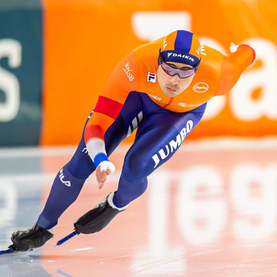 開フェルバイのインスタグラム：「Top dat ik het EK sprint heb kunnen afsluiten met de winst op de 2e 500m en een nieuw Thialf PR. Mooi dat mijn teamgenoten het EK goed hebben kunnen afsluiten! Gratz bruvs @_thomaskrol @heinotterspeer 📸 @stephantellier   #teamjumbovisma #eksprint」