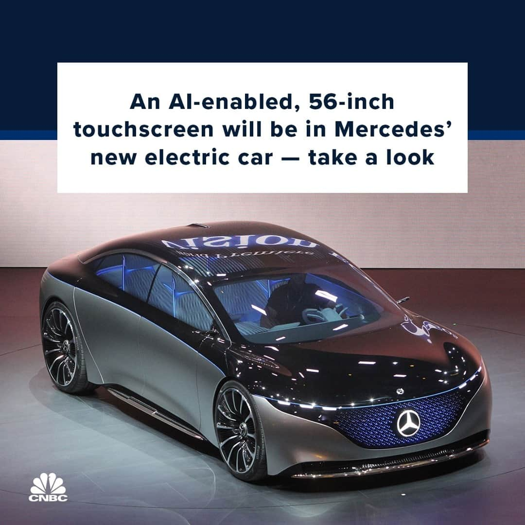 CNBCさんのインスタグラム写真 - (CNBCInstagram)「Automakers keep making cars’ touchscreen dashboards bigger and bigger. But Mercedes-Benz just unveiled one so big that the German luxury automaker felt it needed its own name: the “Hyperscreen.”⁠ ⁠ Mercedes unveiled the Hyperscreen, a massive 56-inch, curved touchscreen infotainment display that will debut in the company’s EQS all-electric luxury sedan. The Hyperscreen incorporates multiple displays within one sheet of curved glass that extends completely from one side of the front of the vehicle to the other.⁠ ⁠ The Hyperscreen includes features such as the digital speedometer above the steering wheel, to air vent controls on both sides, as well as a full infotainment system in the middle of the screen with functions like GPS navigation and radio or phone controls. Those functions will be controllable via digital touchscreen and voice-command controls. ⁠ ⁠ Take a look at photos of the Hyperscreen at the link in bio. (With @CNBCMakeIt)」1月18日 4時01分 - cnbc