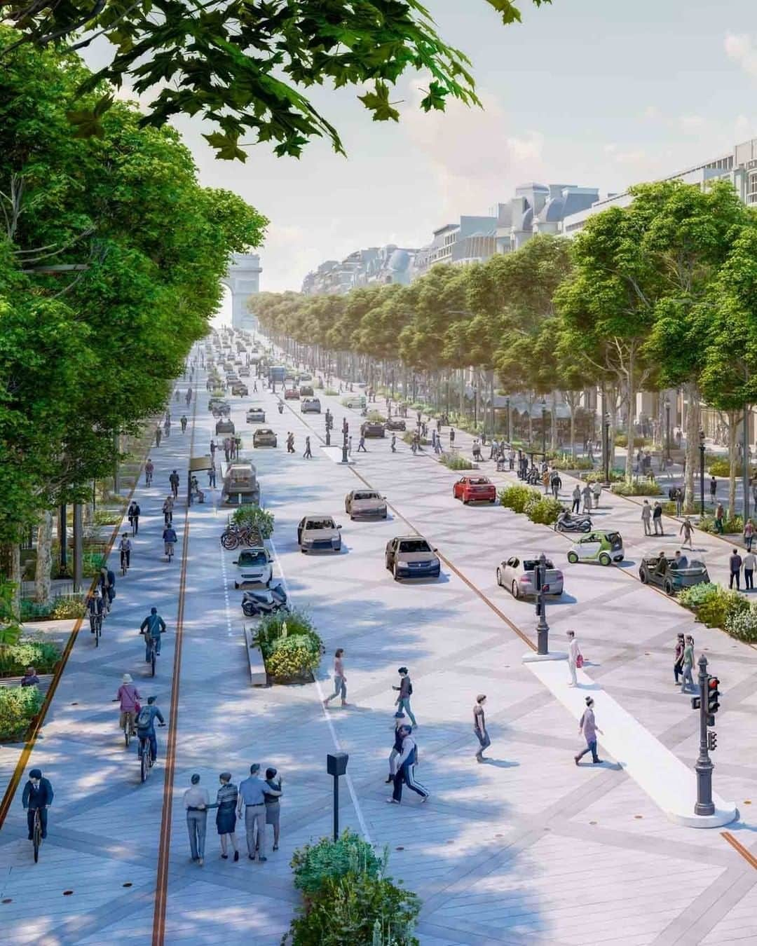 CNNさんのインスタグラム写真 - (CNNInstagram)「The Champs-Élysées is set for a renovation that will transform the iconic Parisian street into a green, pedestrian-friendly space after Mayor Anne Hidalgo gave the go-ahead. The new plans will reduce vehicle traffic by half allowing pedestrians to enjoy wider sidewalks and more greenery, according to architect Philippe Chiambaretta and his agency, PCA-STREAM. The Champs-Élysées committee said the avenue has “lost its splendor” and has been “progressively abandoned by Parisians.''   (📸: PCA-Stream)」1月18日 4時00分 - cnn