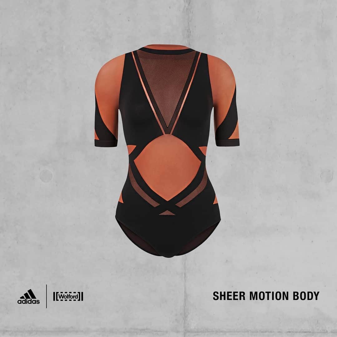 のインスタグラム：「Maximum support and wearability, designed for your active lifestyle... Sheer Motion by adidas X Wolford 👉🔗 in bio  #adidasXwolford #capsulecollection #collabs #twoisbetterthanone」