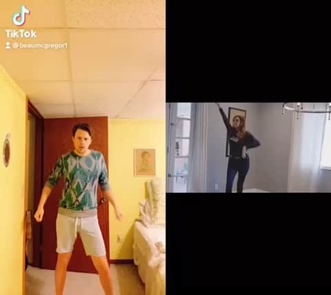 ヘザー・マクドナルドのインスタグラム：「Juicy scooper delight Beau recreated my dance on TikTok. Love!」