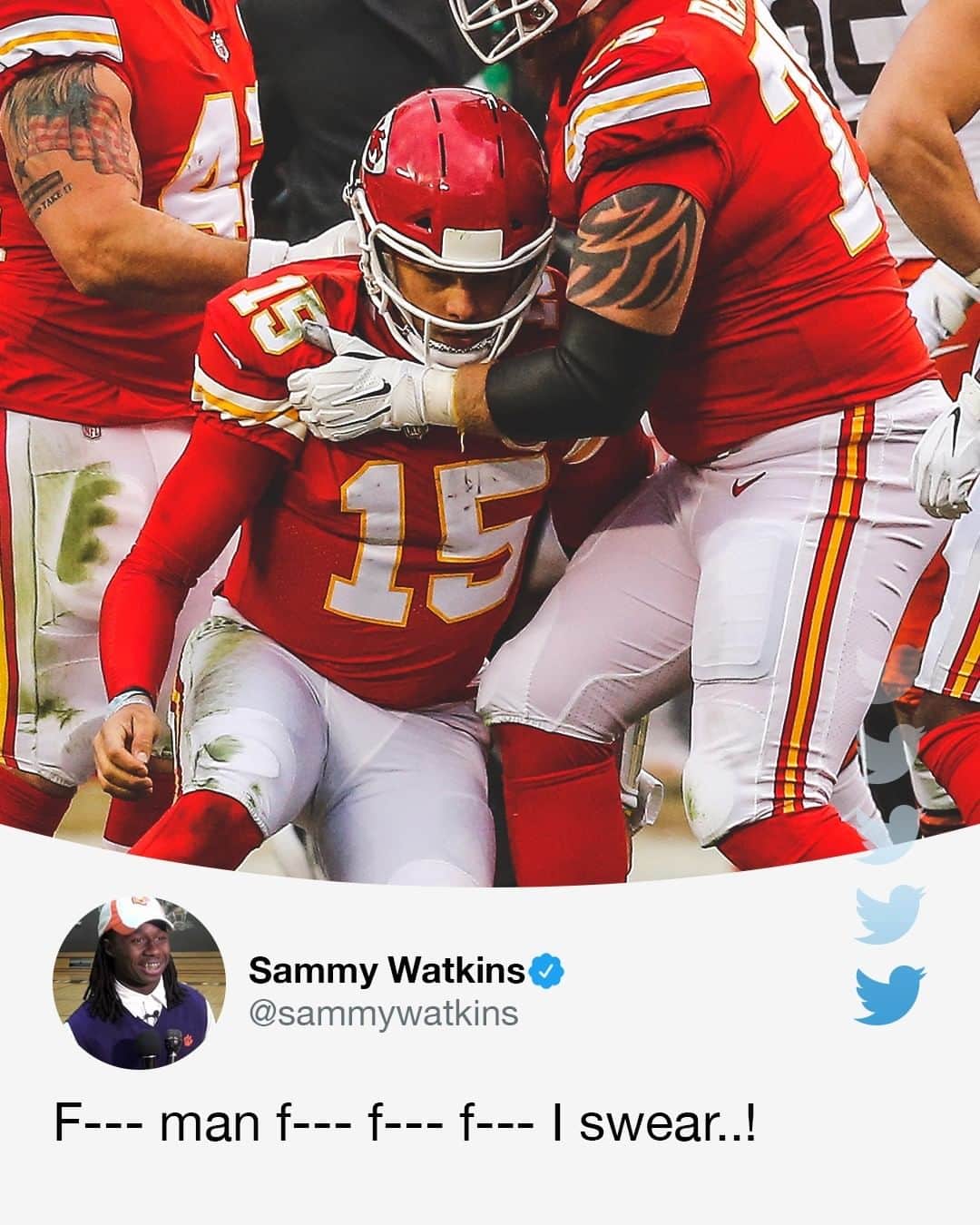 espnさんのインスタグラム写真 - (espnInstagram)「The NFL world sent their thoughts to Patrick Mahomes after he was knocked out of the game with a concussion.」1月18日 7時27分 - espn
