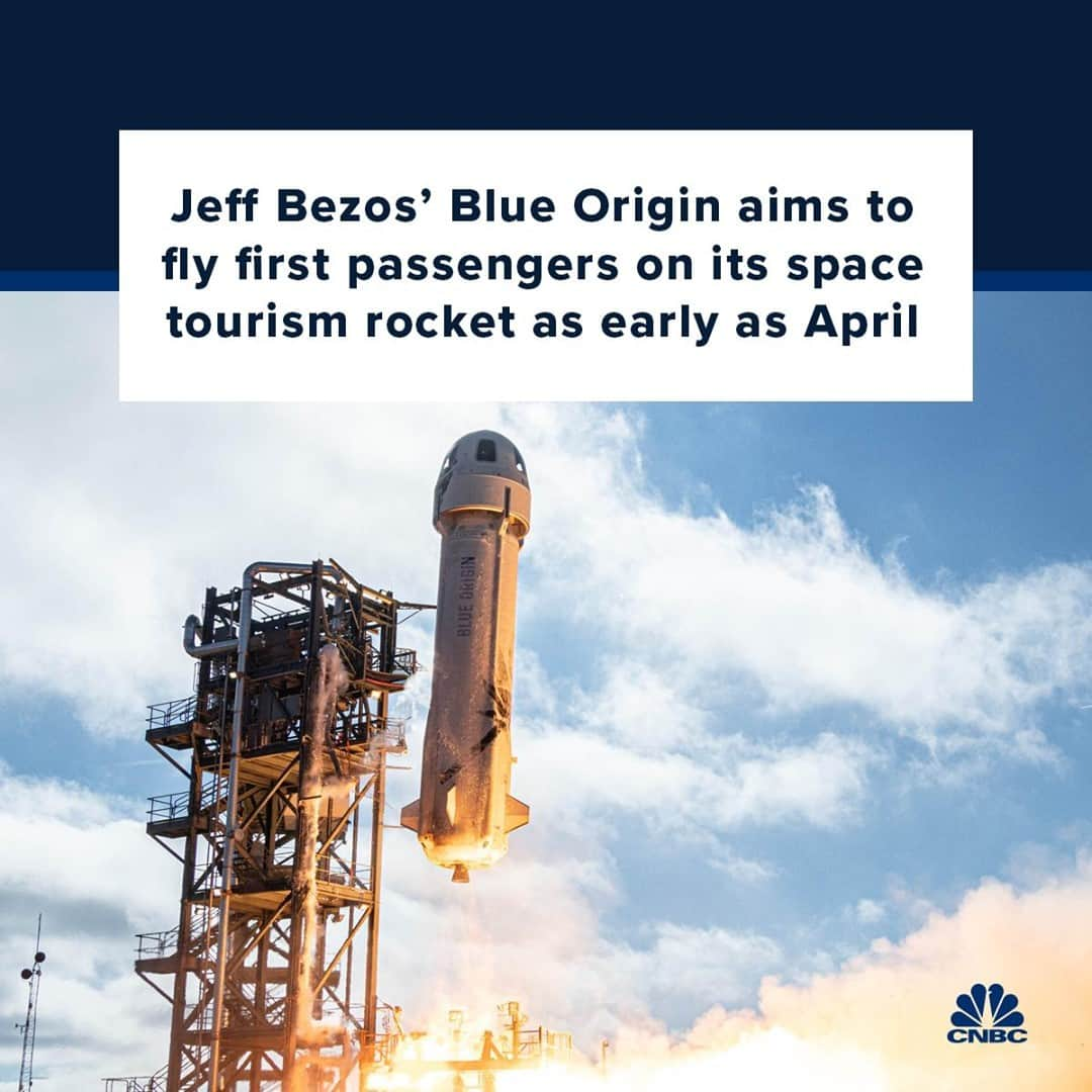 CNBCさんのインスタグラム写真 - (CNBCInstagram)「Would you fly to space?⁠ ⁠ After years in development, Jeff Bezos’ private space company Blue Origin aims to carry its first passengers on a ride to the edge of space in a few months.⁠ ⁠ Blue Origin on Thursday completed the fourteenth test flight of its New Shepard rocket booster and capsule, called NS-14. NS-14 marks one of the last remaining steps before Blue Origin flies its first crew to space.⁠ ⁠ The New Shepard schedule is ambitious, with the goal of flying every six weeks. New Shepard is designed to carry people on rides past the edge of space, reaching an altitude of more than 340,000 feet. The capsule spends several minutes in zero gravity before returning to Earth, with massive windows to give passengers a view. Both the rockets and the capsules are reusable, with the boosters returning to land vertically and the capsules landing on control of a set of parachutes.⁠ ⁠ Full story at the link in bio.」1月18日 7時30分 - cnbc