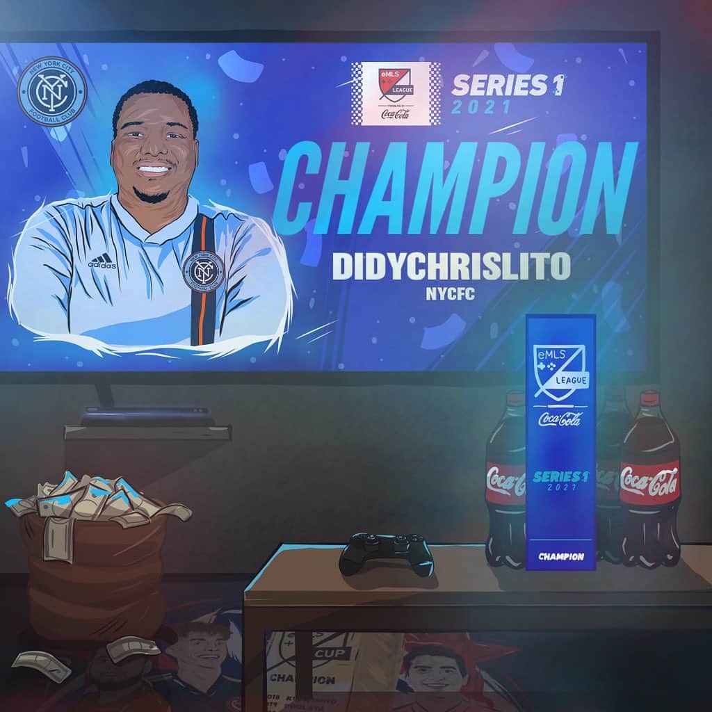 Major League Soccerさんのインスタグラム写真 - (Major League SoccerInstagram)「New York is 🔵 @didychrislito_ takes home the 2021 @emlsgaming League Series 1 pres. by @cocacola Championship 🏆」1月18日 8時16分 - mls