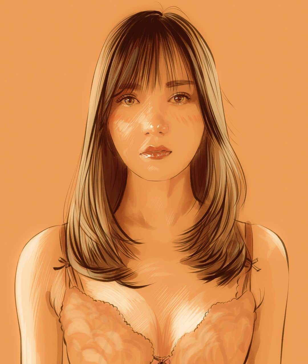 のインスタグラム：「『マーシュ彩さん(@ayamarshofficial )』 #似顔絵 #イラスト #イラストレーション #モデル #マーシュ彩 #caricature #illustration #portrait #artwork #drawing #model #ayamarsh」