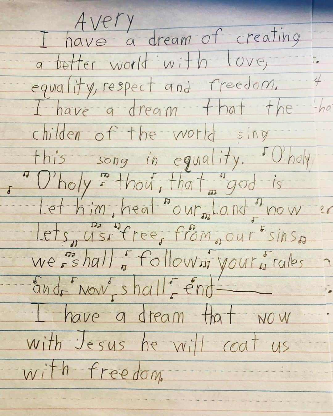 Lacy Redwayのインスタグラム：「I HAVE A DREAM, from my eight-year-old who is ever so beautiful with words.💔」