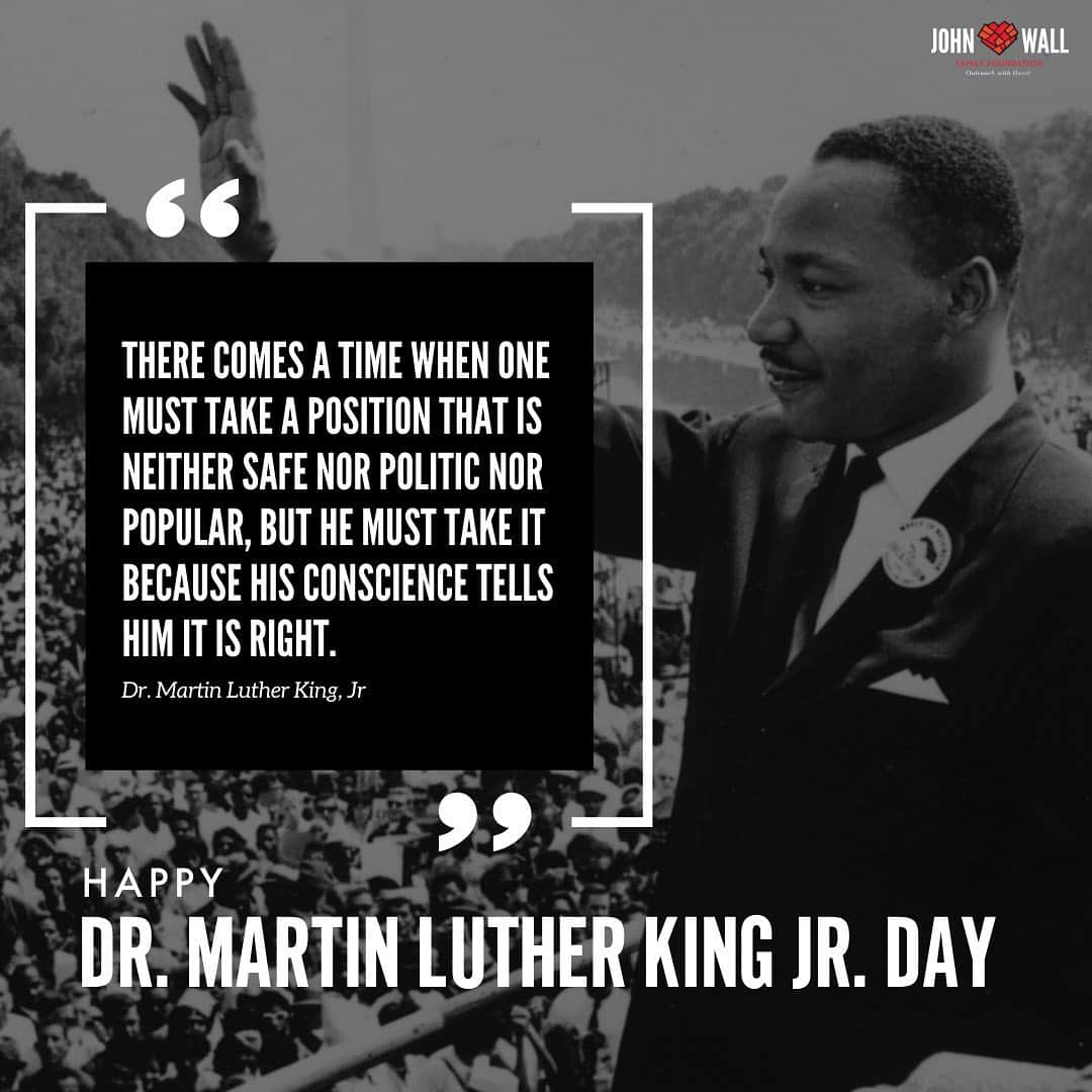 ジョン・ウォールさんのインスタグラム写真 - (ジョン・ウォールInstagram)「We should all take time to reflect on his teachings, his example, and legacy. Happy Dr. Martin Luther King Day. Thank you to Dr. King and his family for their sacrifice! #JWFF」1月18日 21時59分 - johnwall