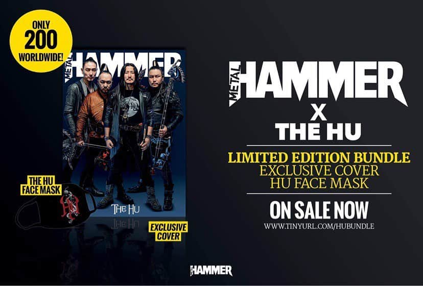 METAL HAMMERのインスタグラム：「We’ve teamed up with The Hu for this limited edition bundle, featuring an exclusive cover variant and face mask. Buy now from tinyurl.com/hubundle (link in bio) #TheHu #MetalHammer #Mongolia」