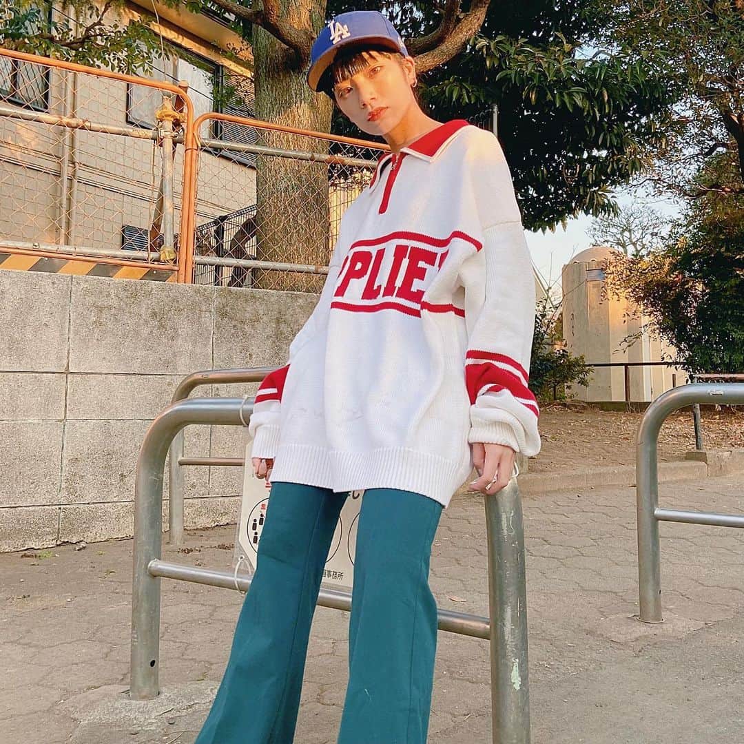 矢部ユウナのインスタグラム：「@supplier_official  2人で色違い🤍😎👯‍♀️THANKYOU」