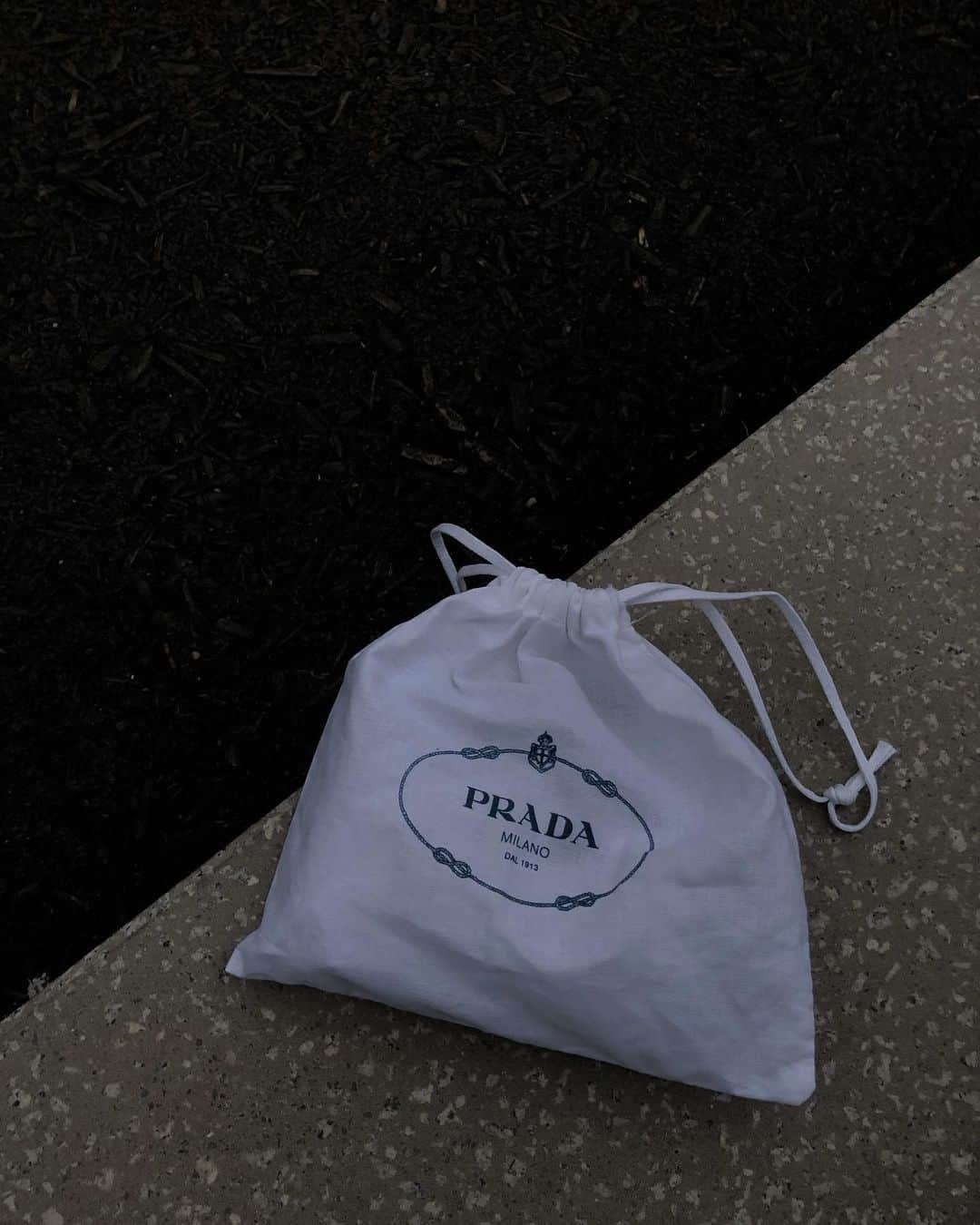 中村くるみのインスタグラム：「I have my alcohol spray and hand wipes  in my drawstring bag of @prada 🚿」