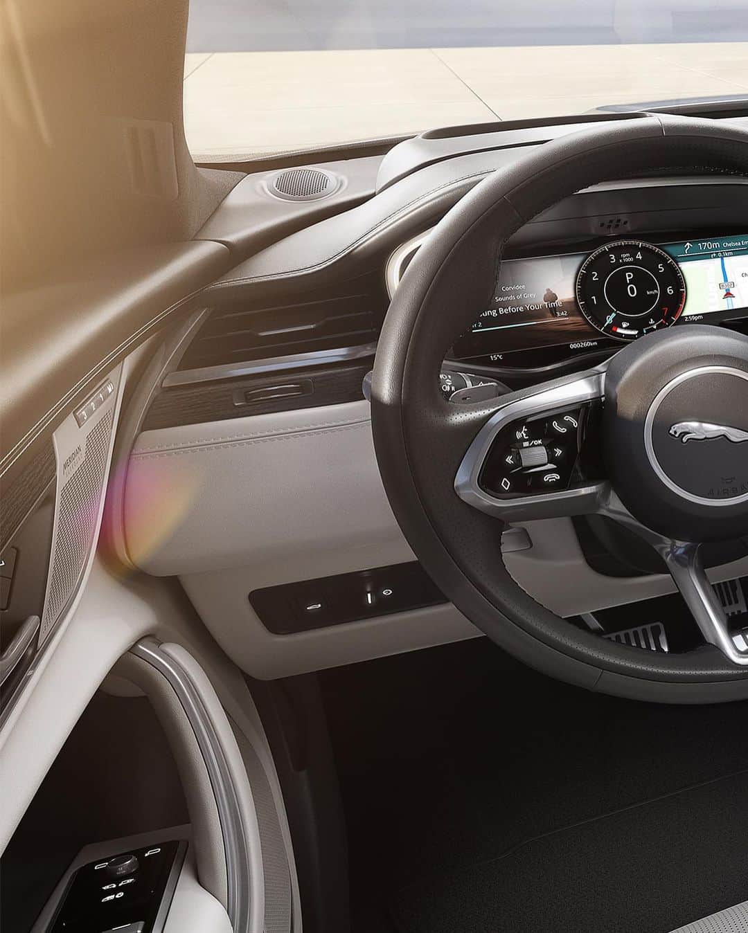 Jaguarのインスタグラム：「“We’ve taken a fresh approach to the New XF interior. From the cricket-ball stitching on the Drive Selector to the curved-glass touchscreen, every aspect is beautifully designed and executed." - Alister Whelan, Director, #Jaguar Interior Design.  #NewXF #XF #XFSportbrake #Premium #Luxury #Performance #Sport #Saloon #MHEV #Hybrid #AWD #ElectricCars #InteriorDesign #Technology #CarsofInstagram #CarsWithoutLimits #InstaCar」