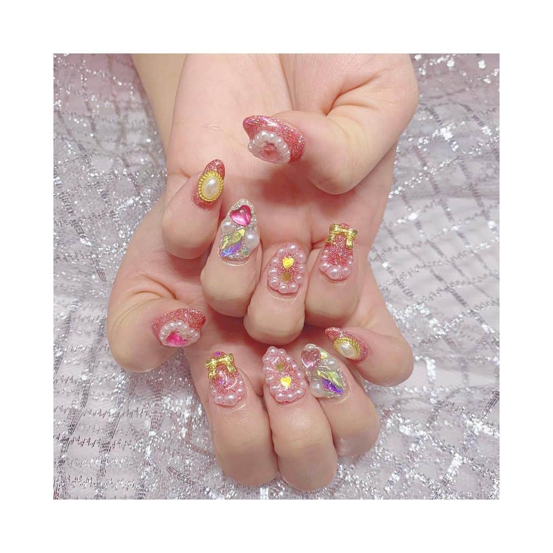 のインスタグラム：「ﾟ+.*ʚ . . . nownail💅🏼💗 ⑅ 私史上最強に可愛いネイルさん🎀 ⑅ 爪さん伸びないでくださいのお気持ち！ 可愛すぎてみんなに見せびらかしたい✌️🥰 . . . ɞ*.+ﾟ」