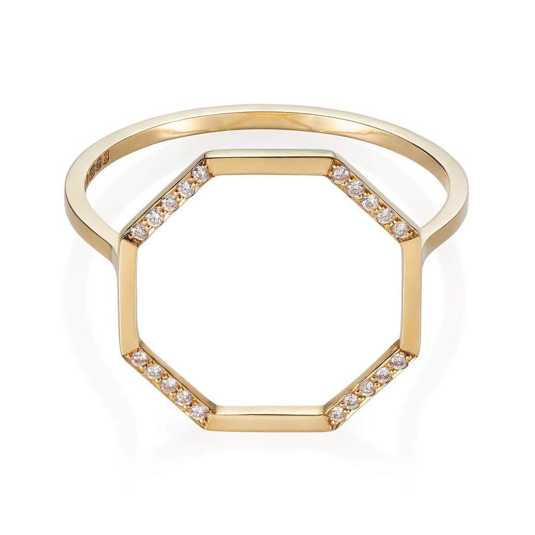 スイート ピーさんのインスタグラム写真 - (スイート ピーInstagram)「Art Deco Octagon Ring with Pace set Diamond Section. The ring is elevated from the finger giving the diamonds space to shine」1月18日 23時59分 - sweetpea_finejewellery