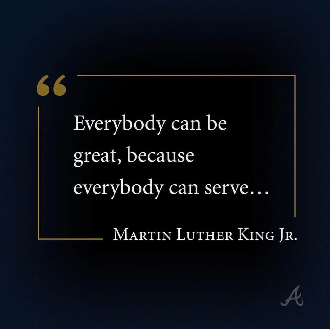 アトランタ・ブレーブスさんのインスタグラム写真 - (アトランタ・ブレーブスInstagram)「Today, we honor the legacy of Dr. Martin Luther King, Jr. • • This #MLKDay, we are reflecting on his life’s work by building a better community, equal for all.」1月19日 0時43分 - braves