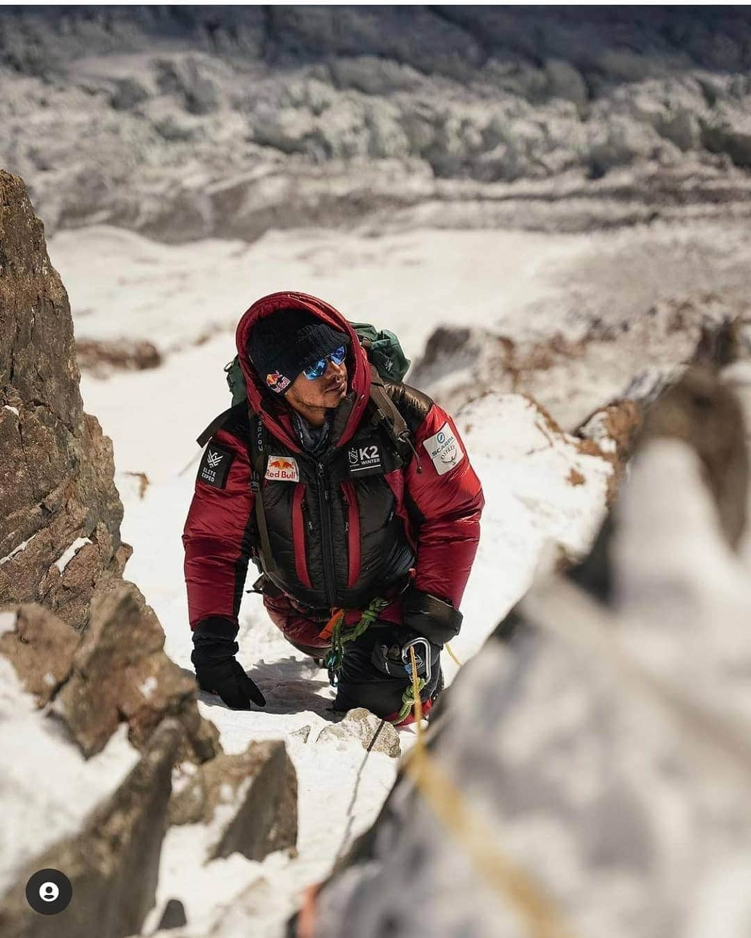 Cory Richardsのインスタグラム：「Massive Congrats to @nimsdai and team for the first winter ascent of K2! Epic effort, hard earned, and just plain badass...a stunning and phenomenal achievement! Photo 📷 @gelje_sherpa_」